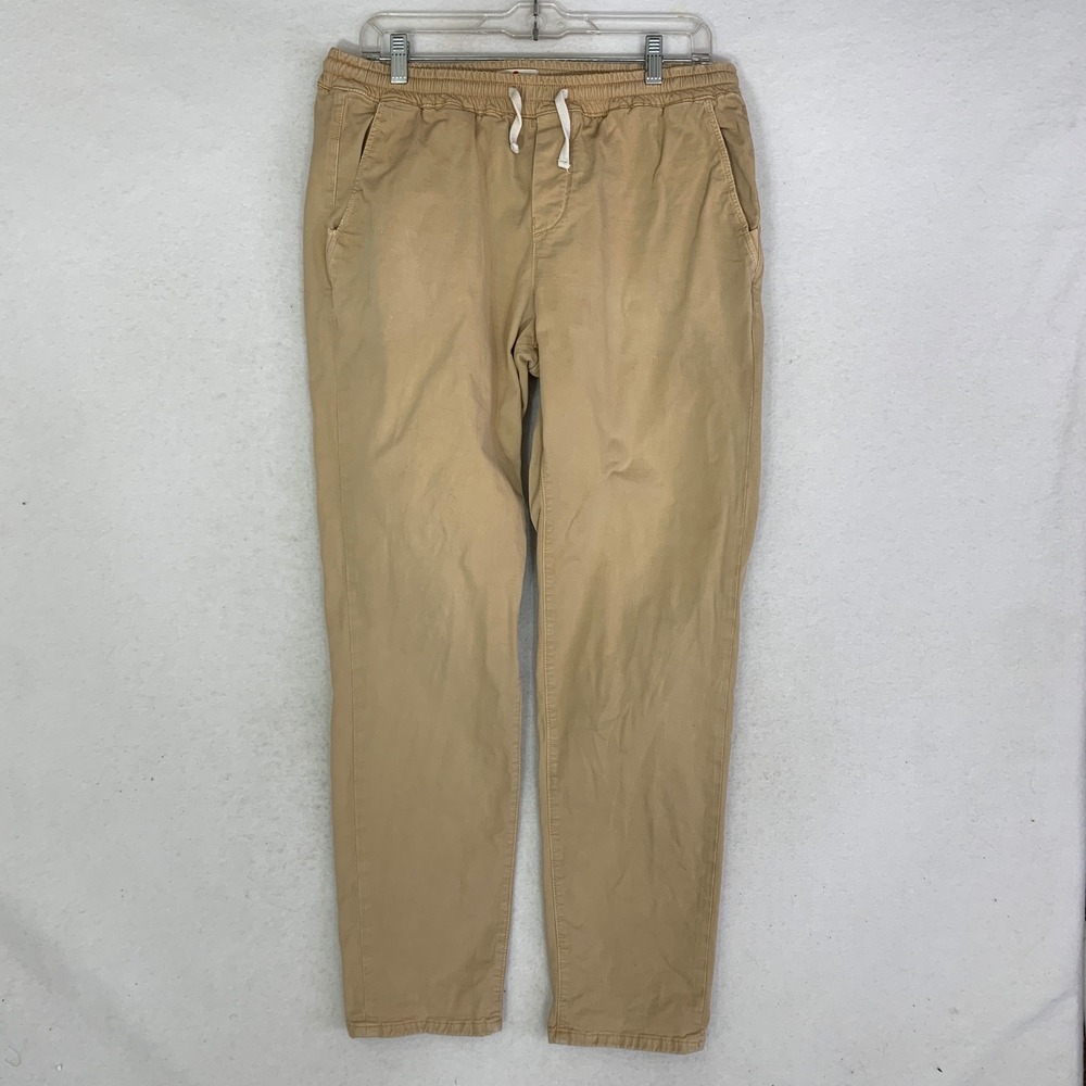 Marine Layer Saturday Chino Jogger Mens Large Tan  Athletic Fit Stretch Casual